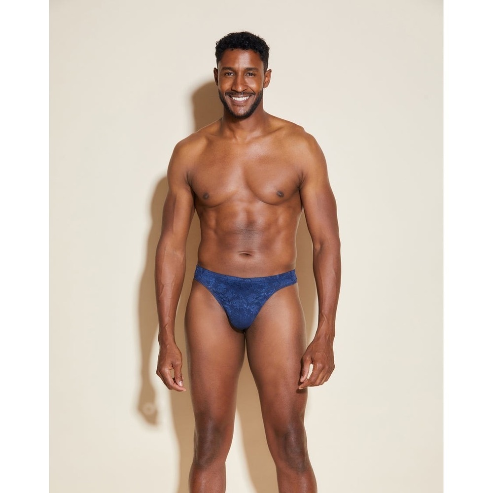 Cosabella Never Say Never Mens Lace Thong Navy Blue Floral Underwear Low Rise